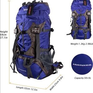 55L Hiking Camping Climbing Travel Backpack
